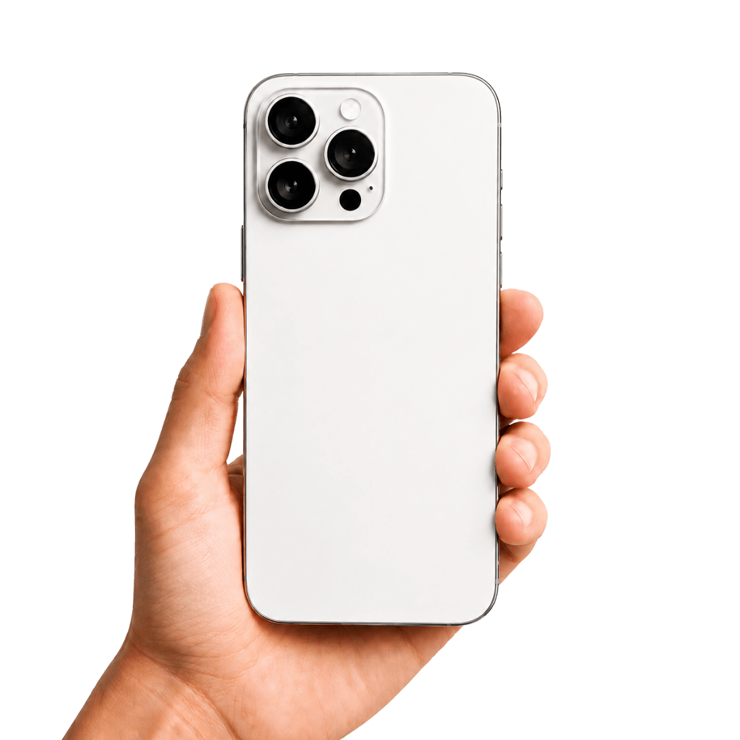 Hand holding a phone, ready for your dog sticker
