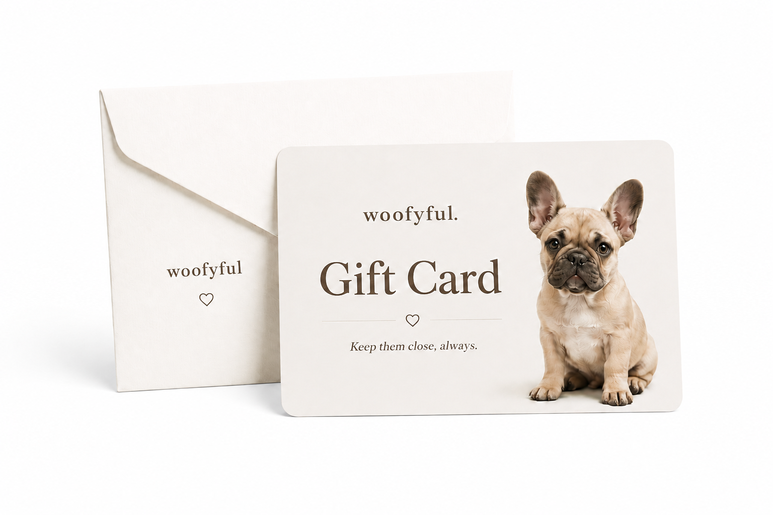 Woofyful gift card with matching envelope