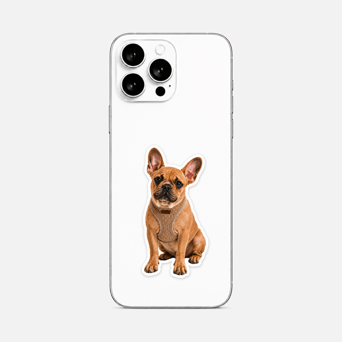 Phone with Woofyful French Bulldog sticker