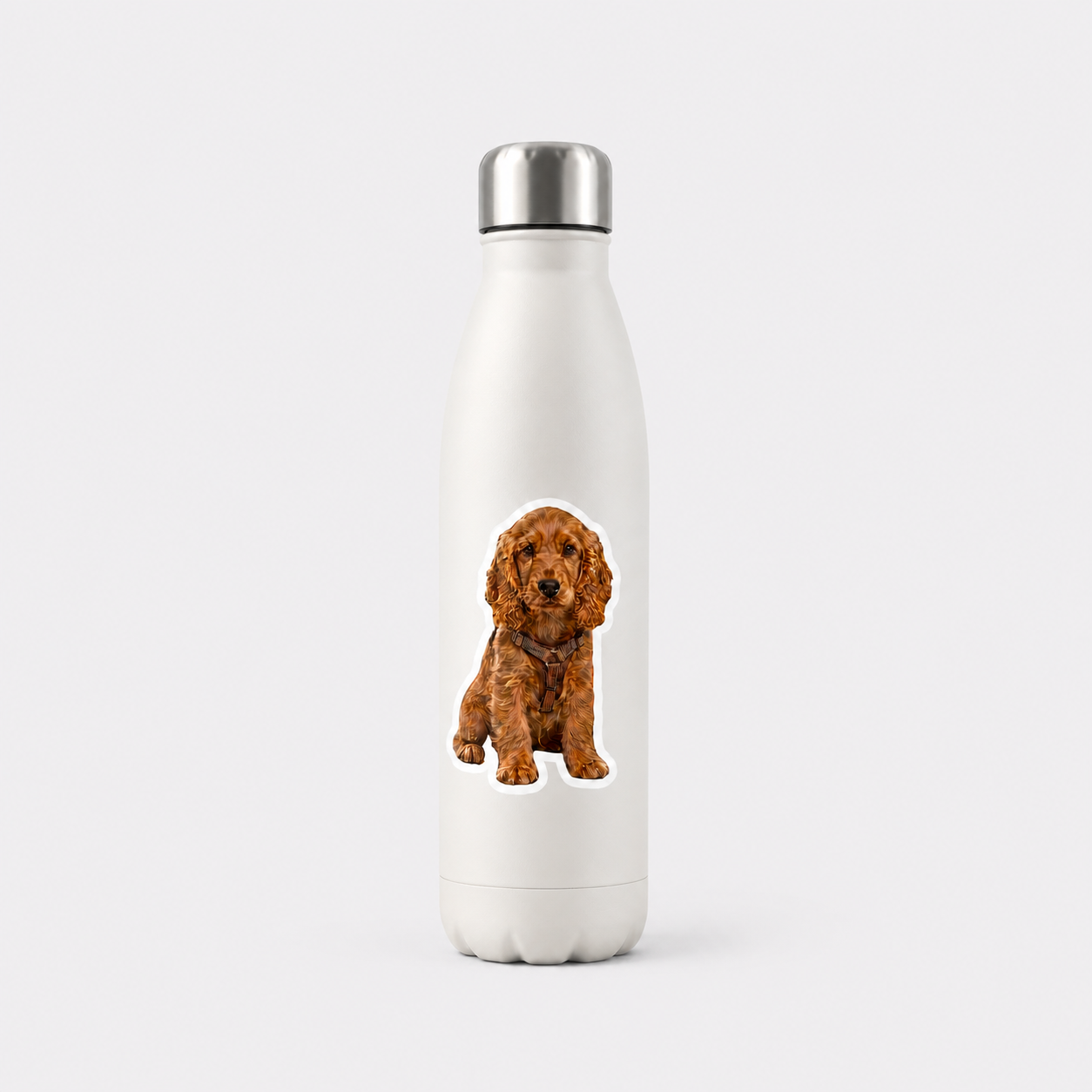 Water bottle with Woofyful custom sticker